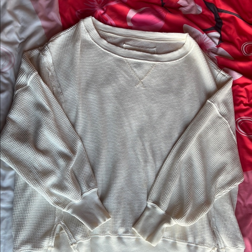 American Eagle lived-in oversized beige sweater